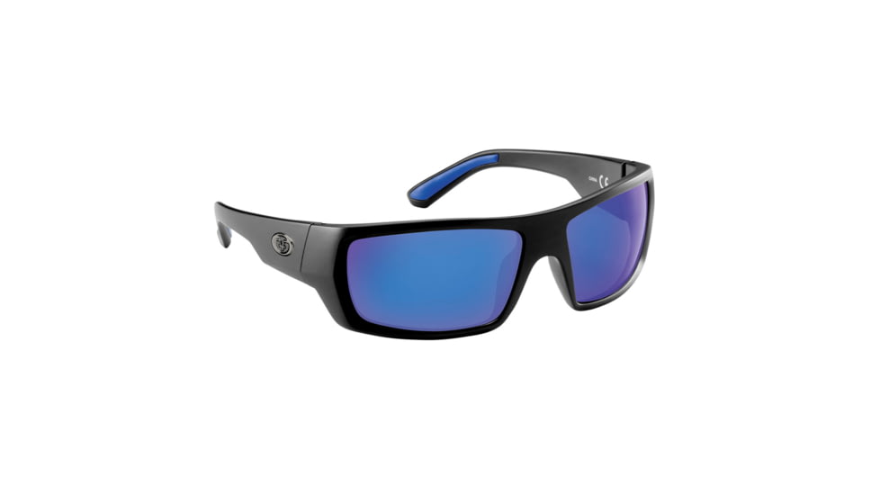 Flying Fisherman 7861BSB Sargasso Sunglasses Matte Black Frame Smoke-Blue Mirror Lens, AcuTint Polarized Lens System, 7861BSB