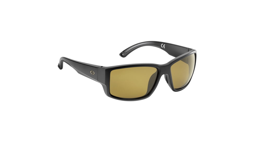 Flying Fisherman 7867BY Baleen Sunglasses, Matte Black Frame Yellow-Amber Polarized Lens, Medium Fit, 7867BY