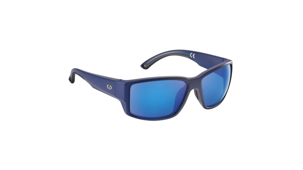 Flying Fisherman 7867NSB Baleen Sunglasses, Matte Black Frame Smoke Blue Mirror Polarized Lens, Medium Fit, 7867NSB