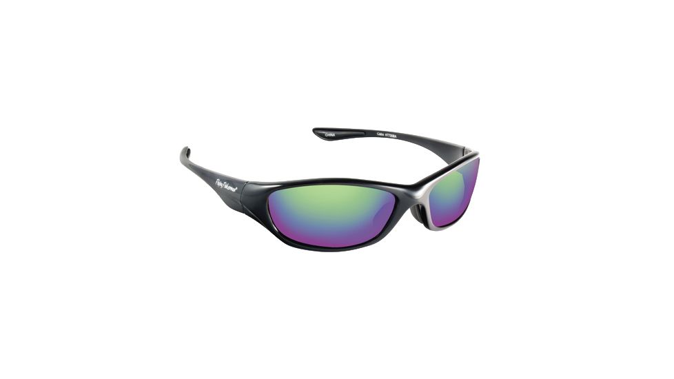 Flying Fisherman Cabo Sunglasses, Black/Amber Green Mirror 903028