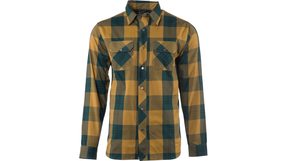 FlyLow Handlebar Tech Flannel - Men's-Maize/Trawler/Black-Large