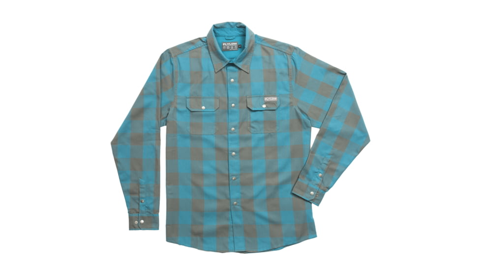 FlyLow Handlebar Tech Flannel - Men's-Ocean/Coal Plaid-Small