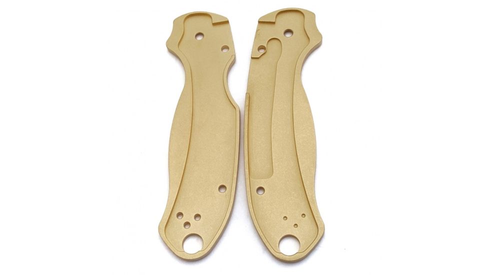 Flytanium Brass Scales for Spyderco Para3, Antique Stonewash, FLY-0280