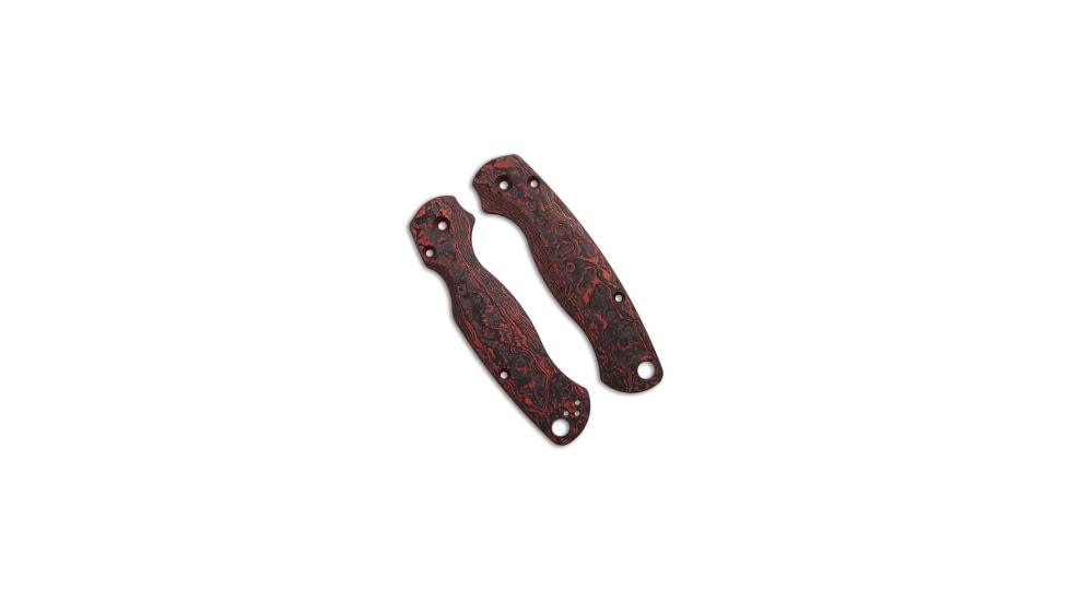 Flytanium CF Lotus Scales for Spyderco Paramilitary 2 Knife, Black/Red, One Size, BHQ-202228