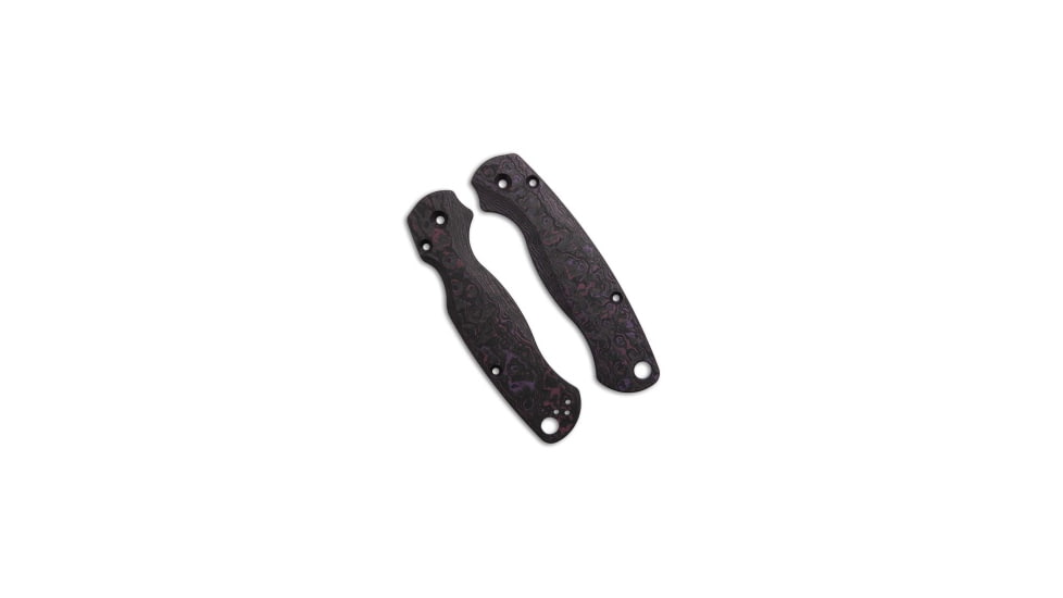 Flytanium CF Lotus Scales for Spyderco Paramilitary 2 Knife, Black/Purple, One Size, BHQ-202221