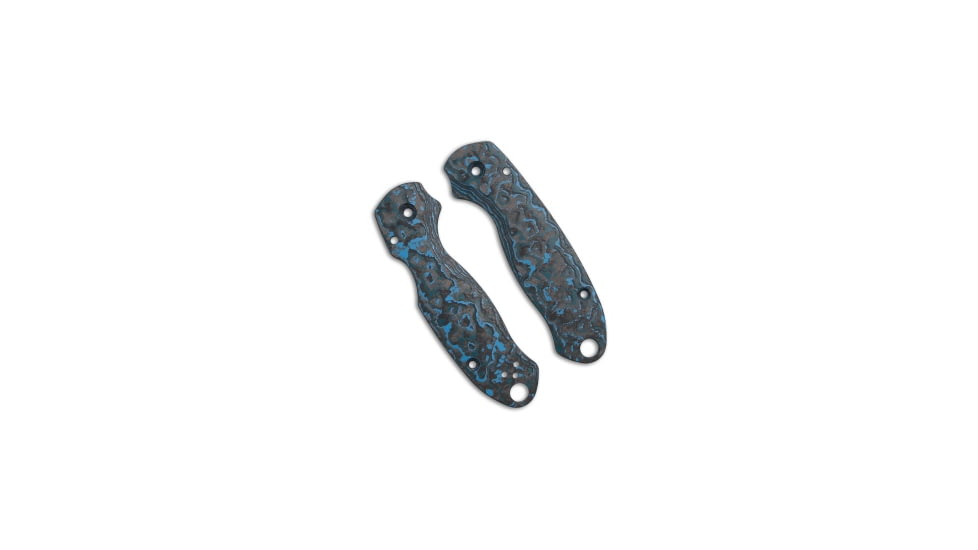 Flytanium Lotus CF Scales for Spyderco Para 3 Knife, Matte, Black/Blue, One Size, BHQ-205354