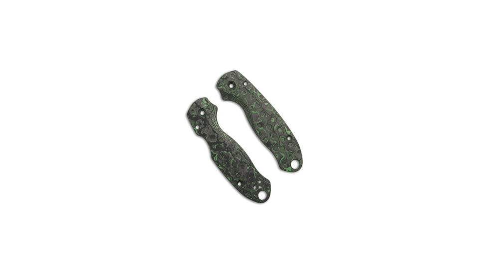 Flytanium Lotus CF Scales for Spyderco Para 3 Knife, Matte, Black/Green, One Size, BHQ-205356