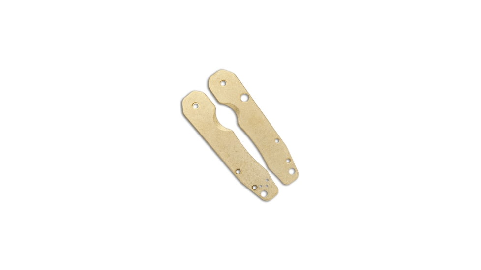 Flytanium Flytanium Brass Smock Scales for Spyderco Smock - Stonewash, Brass, adult, BHQ-199206