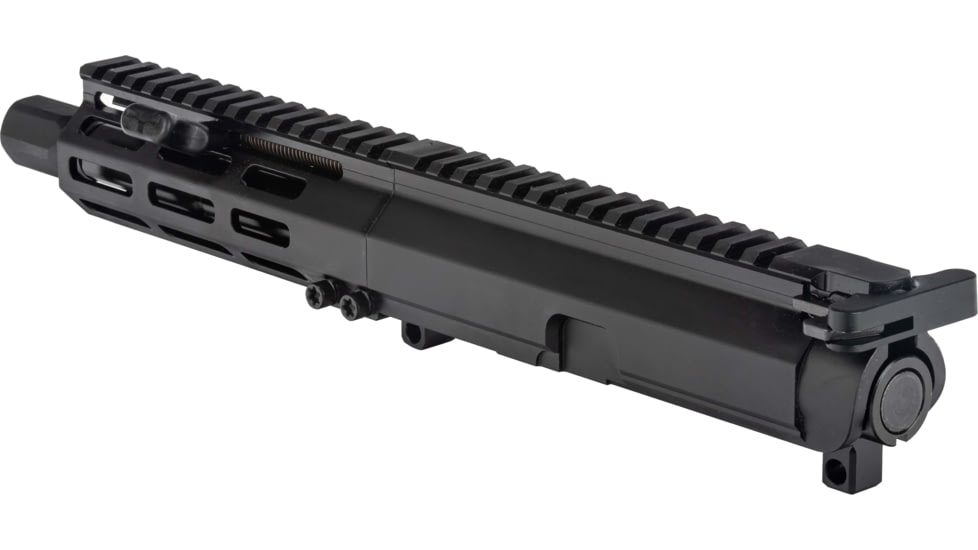 FM Products Foxtrot Mike VFM-9 9mm Luger 7inch Upper Receiver, 5.75 inch Handguard, 1-10 Twist, 1/2x28 Threads, Micro Blast Diverter, Type III Hardcoat Anodized, Black, MIKE9U-DC-7LC