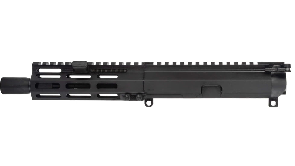 FM Products Foxtrot Mike VFM-9 9mm Luger 7inch Upper Receiver, 5.75 inch Handguard, 1-10 Twist, 1/2x28 Threads, Micro Blast Diverter, Type III Hardcoat Anodized, Black, MIKE9U-DC-7LC