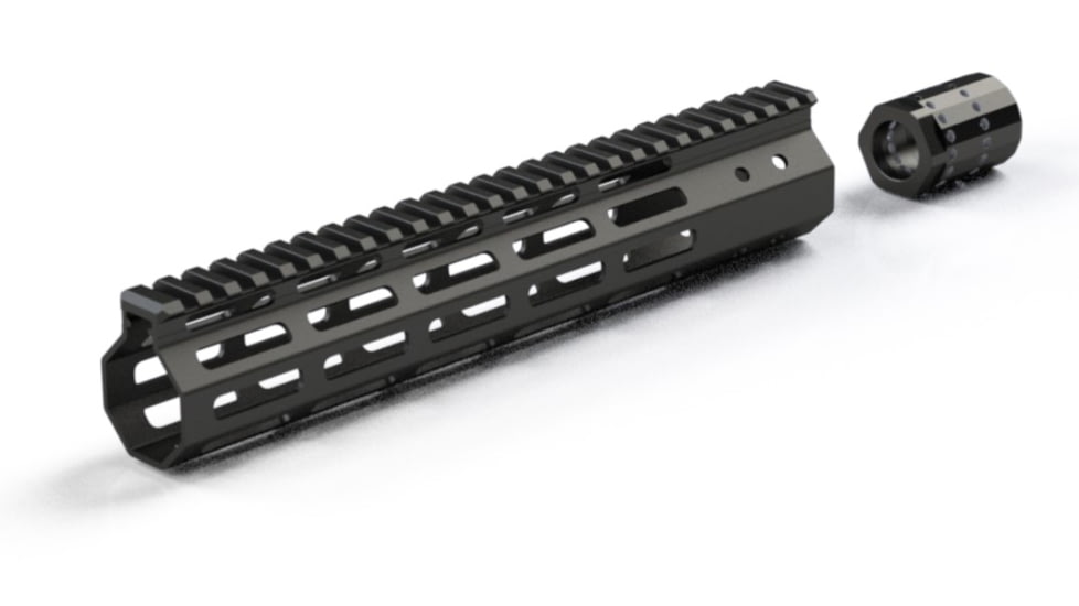 FM Products Gen 2 Ultra Light Free Float AR15 M-Lok Handguard w/ Barrel Nut, Black, 10.5 in, FM-HG10.5