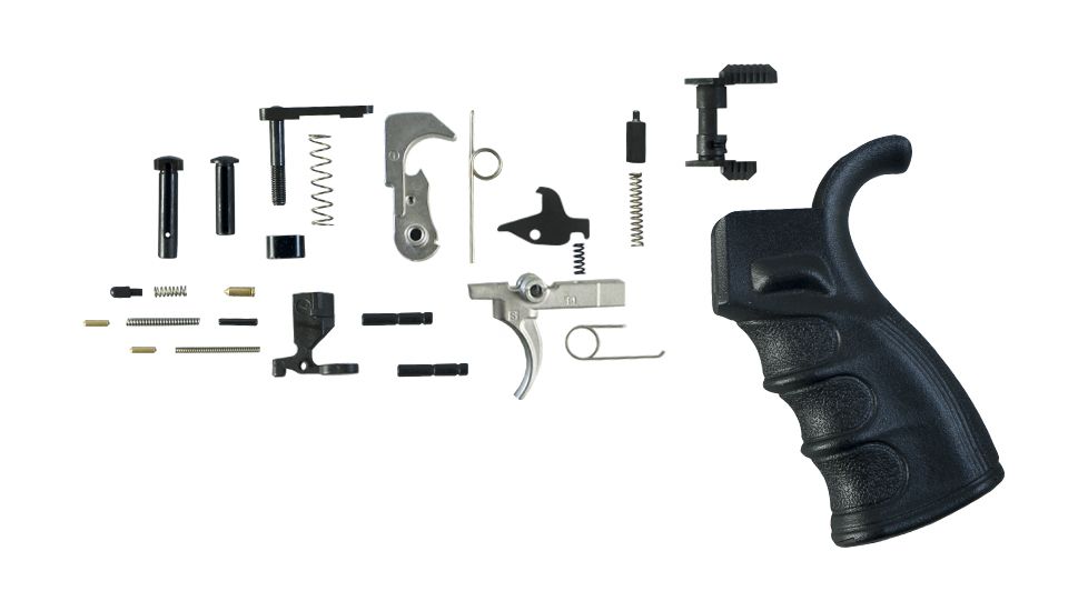 FM Products Lower Parts Kit w/Ambi Selctor, Premium Pistol Grip, Nickel Teflon Gi Triger Group, Black, FM-LPK-GI