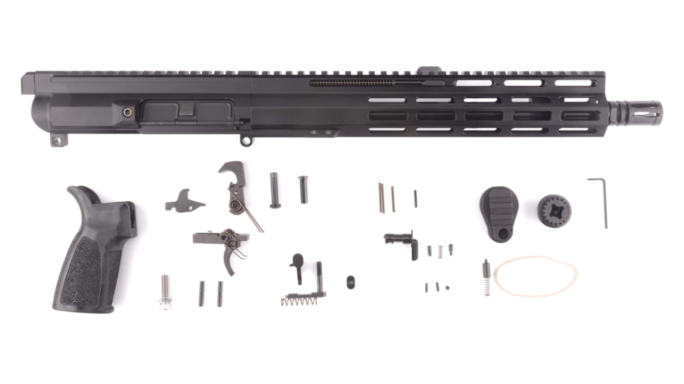 FM Products MIKE-15 .223 Wylde Gen 2 Build Kit, 12.5inch Mid Length, 4-Position Front Charge, 11.75in M-LOK Handguard, A2 Flash Hider, Black, MIKE15K-223-G2-12.5M-2T