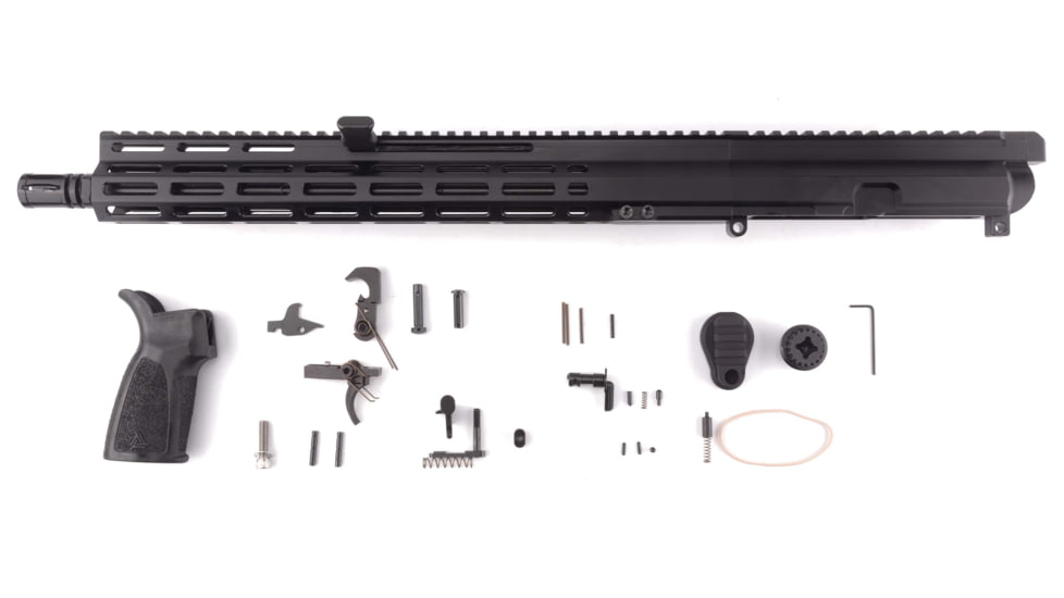 FM Products MIKE-15 .223 Wylde Gen 2 Build Kit, 16in, Intermediate, 4-Position Front Charge, 15.5in M-LOK Handguard, A2 Flash Hider, Black, MIKE15K-223-G2-16I-2T