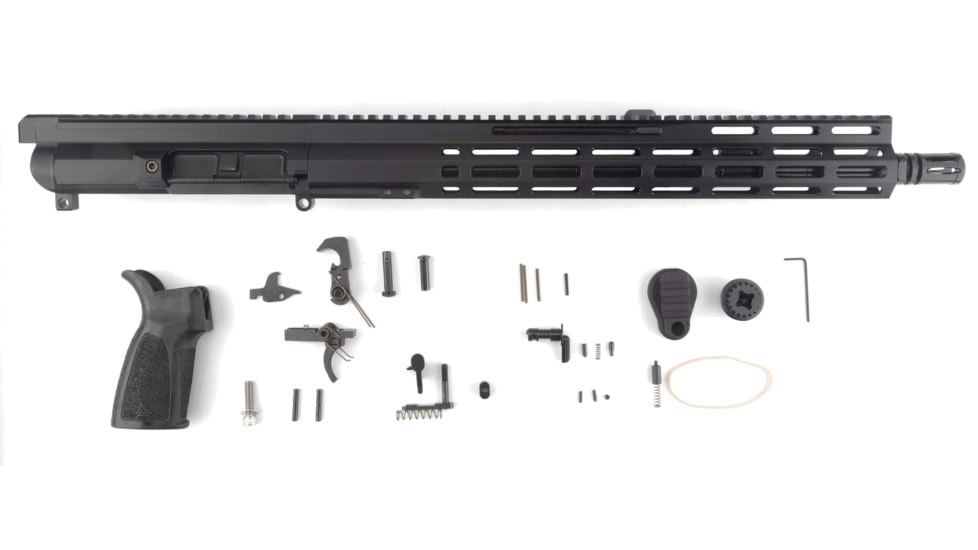 FM Products MIKE-15 .223 Wylde Gen 2 Build Kit, 16in, Intermediate, 4-Position Front Charge, 15.5in M-LOK Handguard, A2 Flash Hider, Black, MIKE15K-223-G2-16I-2T