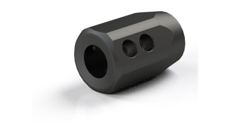FM Products PCC 4 Port Muzzle Brake, 9mm, 1/2-36 Thread, Black, FM9-MMB