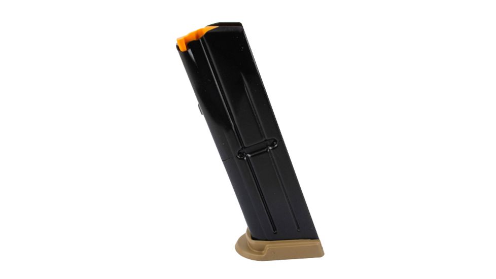 FN America FN 509 Pistol Magazine, 9mm Luger, 10 Round, Black Body/FDE Base Finish, 1 Pack, Steel, 201003462-10RD