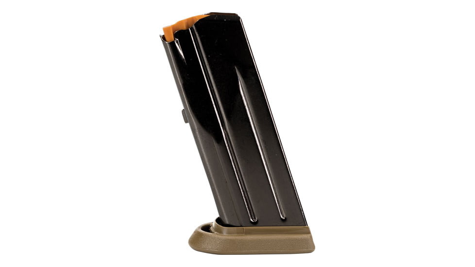 FN America FN FNS Compact Pistol Magazine, 9mm Luger, 12 Round, Black/FDE, 1 Pack, Steel, 20100062-12RD