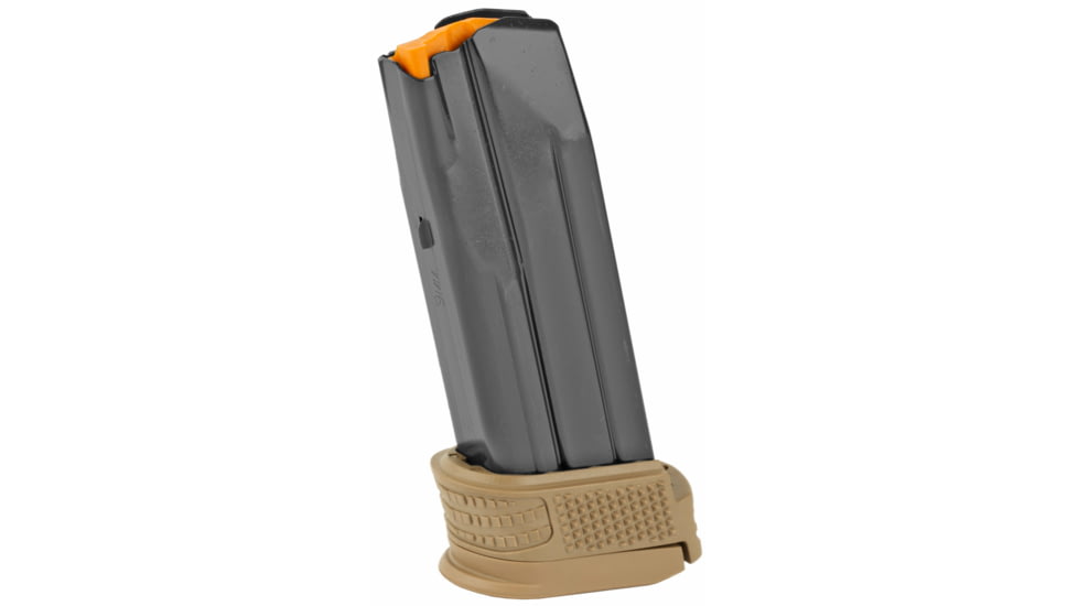FN America 20100380 509 Compact 15rd Base Pad w/Mag Sleeve 9mm Luger Black/Flat Dark Earth Steel, Steel, 20100380-15RD
