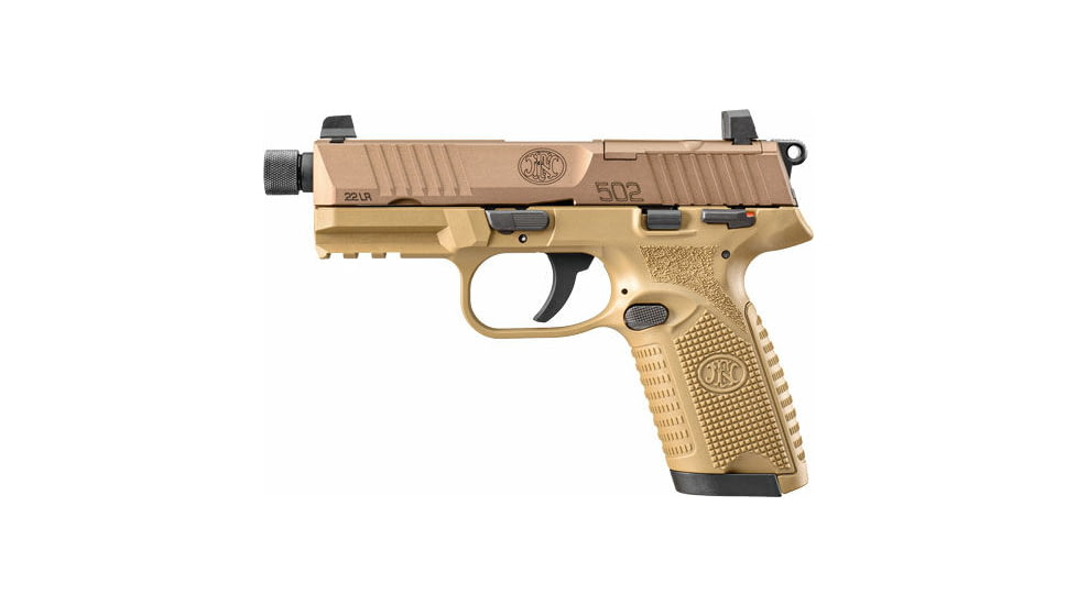 FN America 502 Tactical Semi Auto Pistol, 22 Long Rifle, 4.6 in Barrel