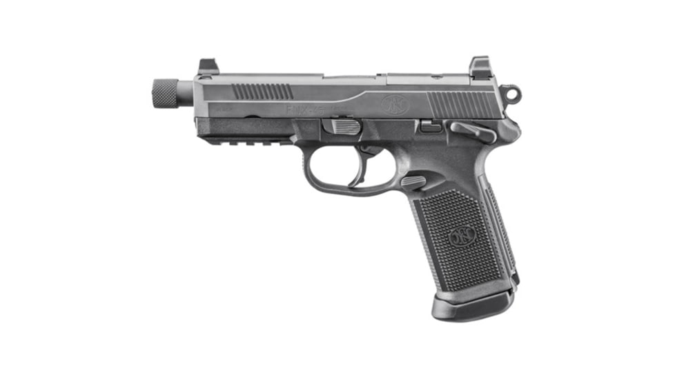 FN America FNX-45 Tactical DA/SA MS Semi Auto Pistol, 45 ACP, 5.3 in Barrel, Night Sight, Polymer Black Frame, Polymer Grip, 2-Mag, 15 Round Capacity, 66966-FRRMPG