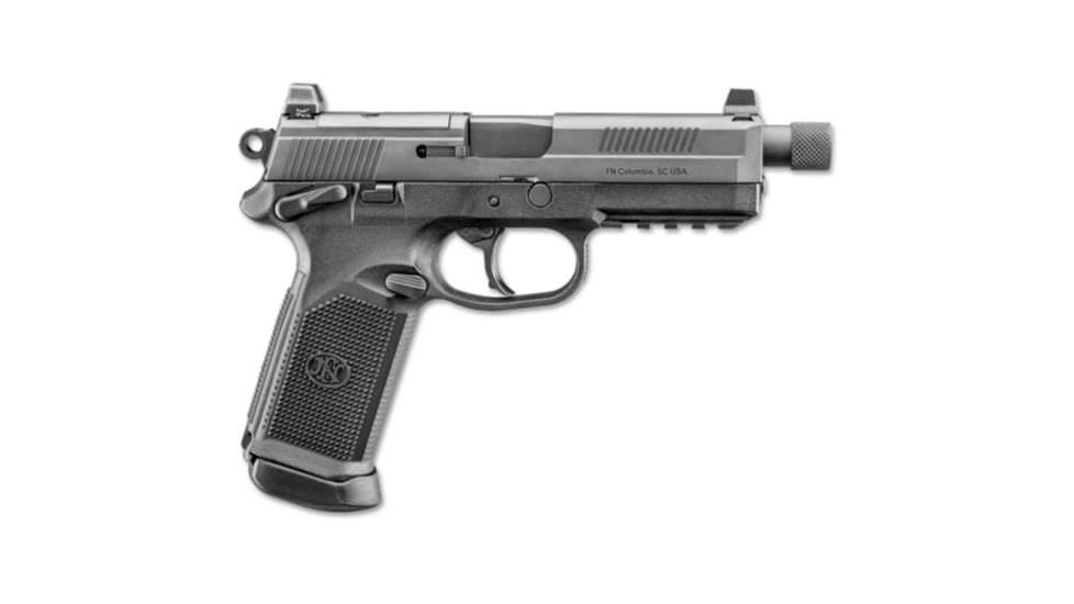 FN America FNX-45 Tactical DA/SA MS Semi Auto Pistol, 45 ACP, 5.3 in Barrel, Night Sight, Polymer Black Frame, Polymer Grip, 2-Mag, 15 Round Capacity, 66966-FRRMPG