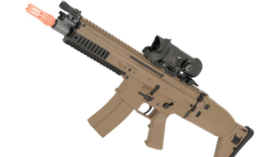 FN Herstal Licensed SCAR-L Airsoft AEG Rifle, Polymer Body, Tan, Large, 200962
