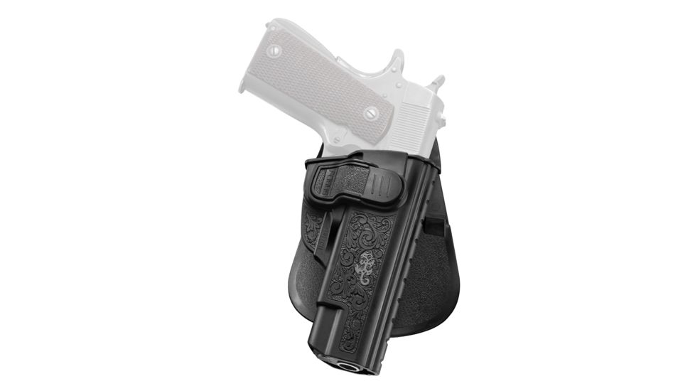 Fobus CH Series OWB Paddle Holster, All 1911 Style Pistols w/o Rail, Right Hand, Black, 1911CH