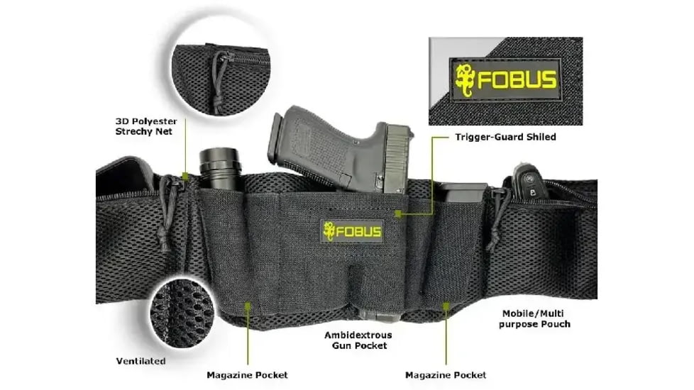 Fobus TacticBand Belly Band, 33.5-42in, Black, TacticBandM