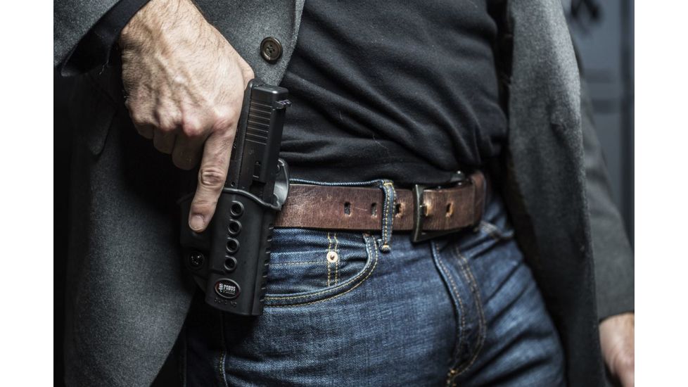 Fobus E2 Paddle Holster, Black, Right Hand - For Glock 17/31, Walther PK 380 GL2E2, EDEMO1