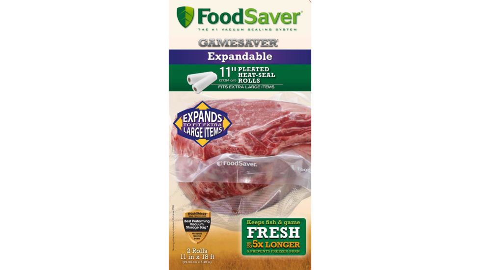 Food Saver GameSaver Bag Rolls, Expandable 11 in. x 18 ft. 2pk FSGSBFEX626-000