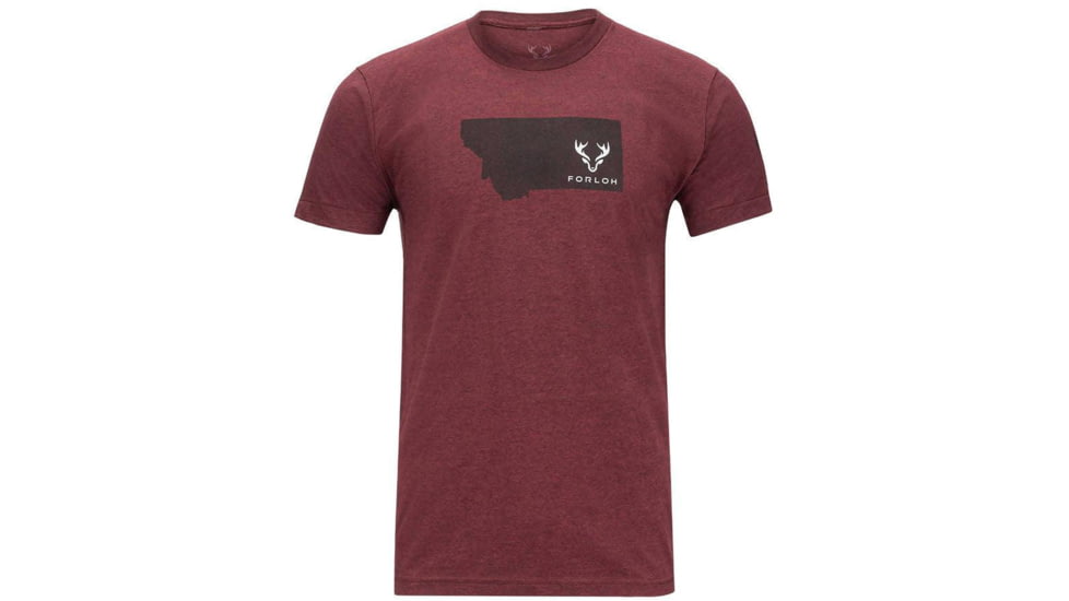 Forloh Montana Unisex Tees, Heather Cranberry, Small, 10733V2-HC-S