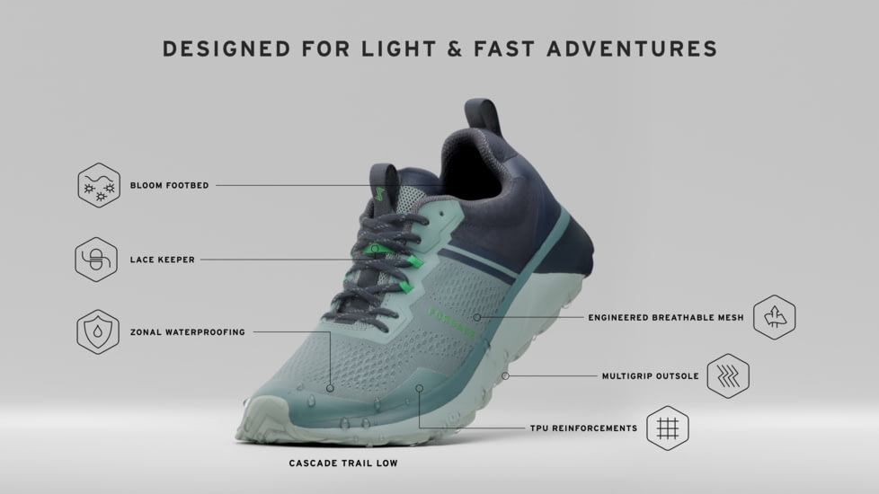 Forsake Cascade Trail Shoes - Women's, Slate, 7.5, W80005-450-75