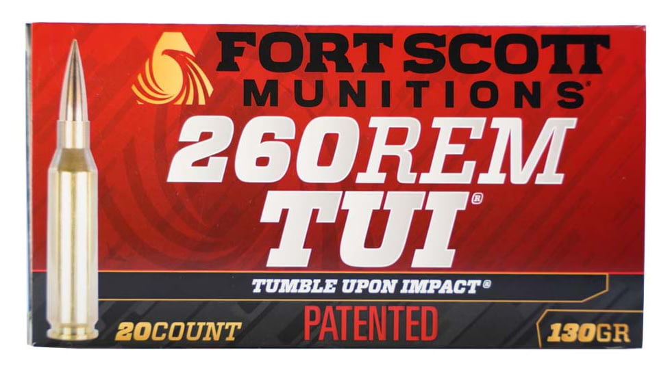 Fort Scott Munitions .260 Rem 130 Grain CNC Machined Copper Brass Rifle Ammo, 20 Rounds, 260-130-SCV2