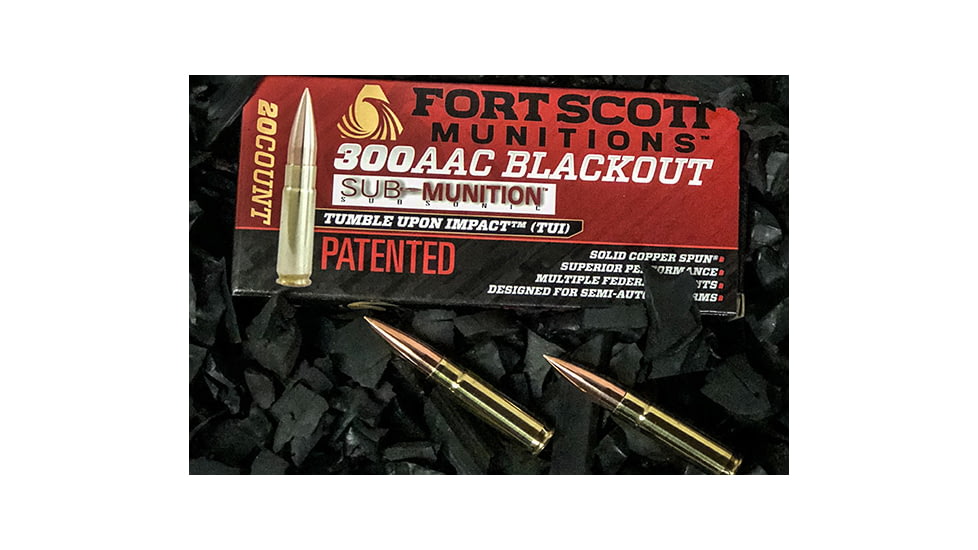 Fort Scott Munitions 300AAC BLACKOUT 190 Grain Centerfire Rifle Ammo, 20 Rounds, 300-190-SCV1SS