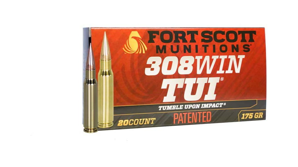 Fort Scott Munitions .308 SCSR 175 Grain CNC Machined Copper Brass Rifle Ammo, 20 Rounds, 308-175-SCV