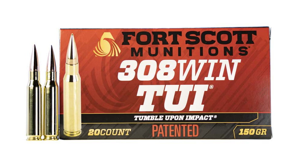 Fort Scott Munitions .308 Win 150 Grain CNC Machined Copper Brass Rifle Ammo, 20 Rounds, 308-150-SCV