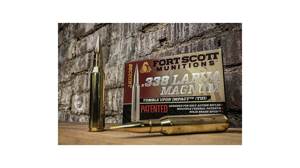 Fort Scott Munitions 338 Lapua Magnum 250 Grain Centerfire Rifle Ammo, 20 Rounds, 338-250-SBV1