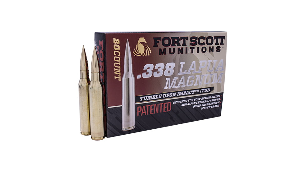 Fort Scott Munitions 338 Lapua Magnum 250 Grain Centerfire Rifle Ammo, 20 Rounds, 338-250-SBV1