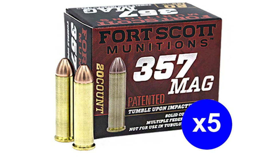 Fort Scott Munitions 357 MAGNUM 125 Grain Centerfire Pistol Ammo, 100 Rounds