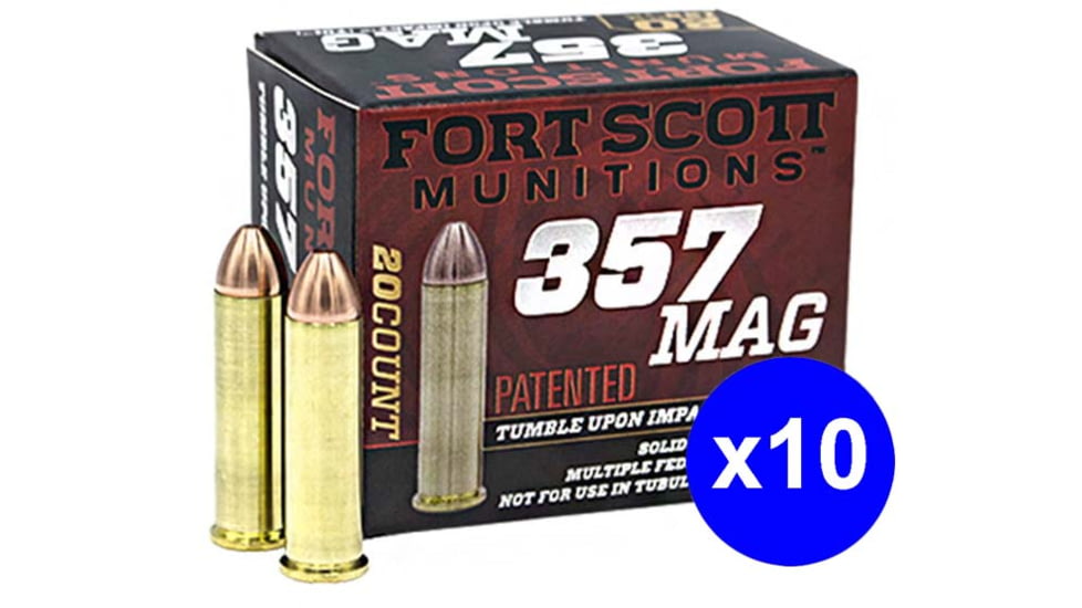 Fort Scott Munitions 357 MAGNUM 125 Grain Centerfire Pistol Ammo, 200 Rounds