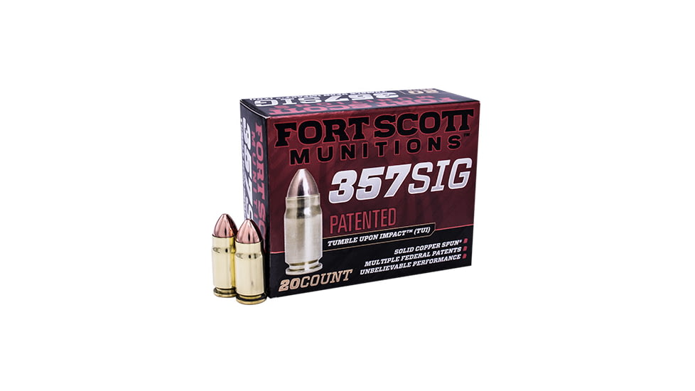 Fort Scott Munitions 357SIG 95 Grain Centerfire Pistol Ammo, 20 Rounds, 357SIG-095-SCV