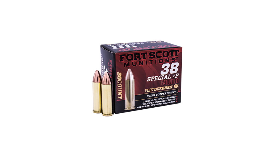 Fort Scott Munitions 38 Special +P 81 Grain Centerfire Pistol Ammo, 20 Rounds, 38+P-081-SCV
