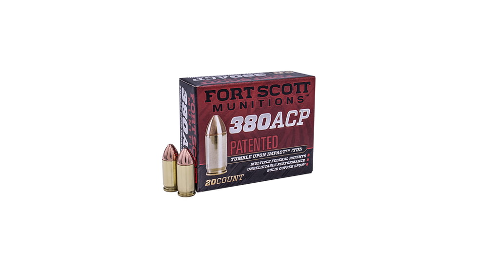 Fort Scott Munitions 380ACP 95 Grain Centerfire Pistol Ammo, 20 Rounds, 380-095-SCV