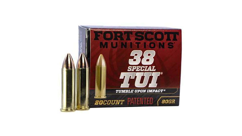 Fort Scott Munitions 38SPL080SCV Tumble Upon Impact TUI .38 Special 80 Gr Sol