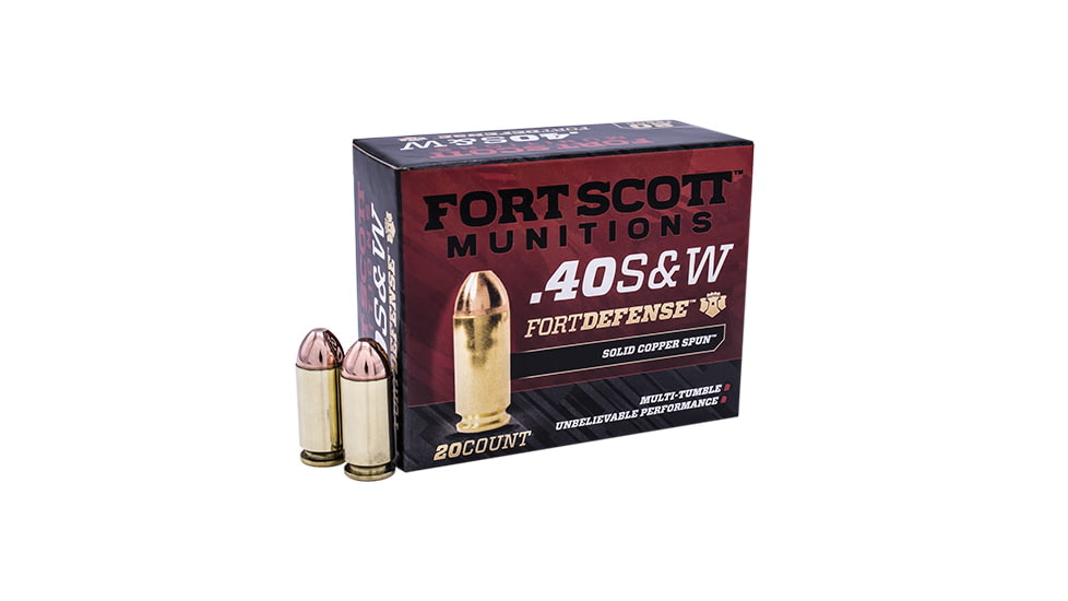 Fort Scott Munitions 40 S&amp;W 125 Grain Centerfire Pistol Ammo, 20 Rounds, 400-125-SCV
