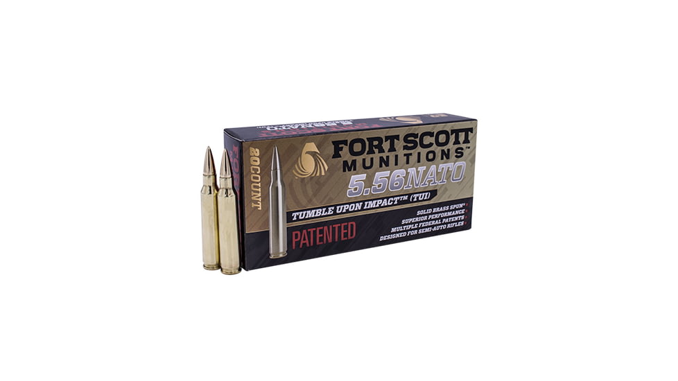 Fort Scott Munitions 5.56 NATO Brass 62 Grain Centerfire Rifle Ammo, 20 Rounds, 556-062-SBV1