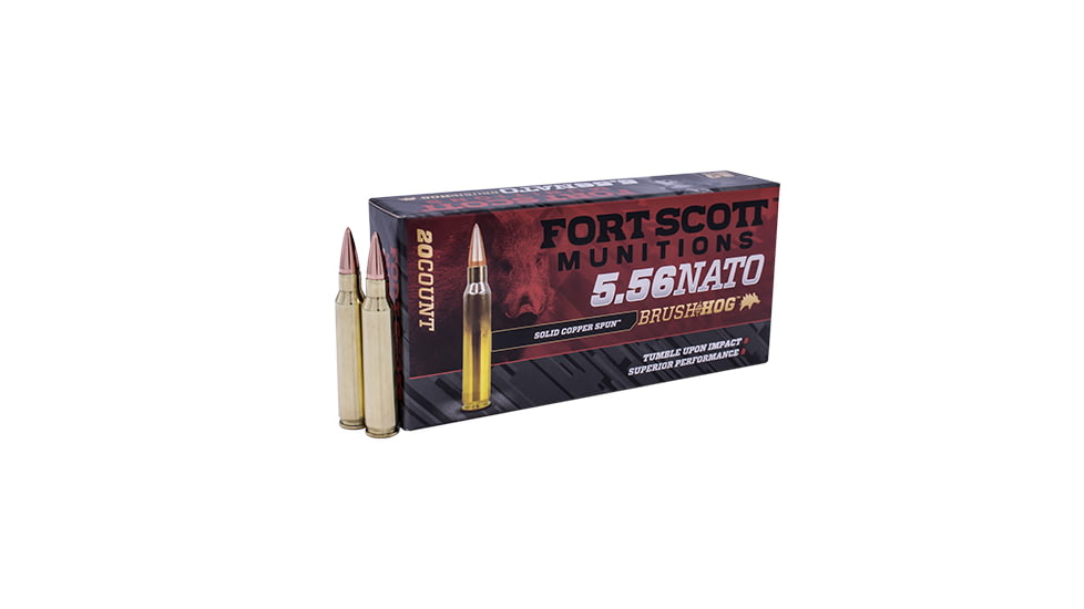 Fort Scott Munitions 5.56 NATO Copper 62 Grain Centerfire Rifle Ammo, 20 Rounds, 556-062-SCV1