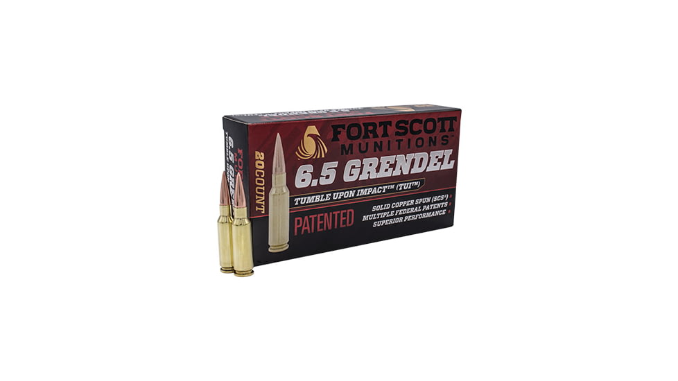 Fort Scott Munitions 6.5 Grendal 123 Grain Centerfire Rifle Ammo, 20 Rounds, 65GR-123-SCV2