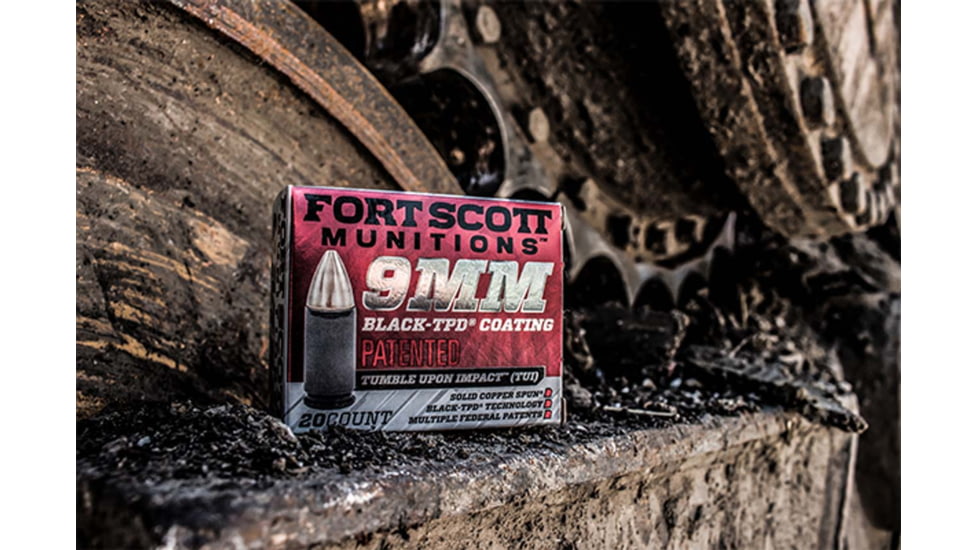 Fort Scott Munitions 9 mm 115 Grain TPD-9 CNC Machined Copper Brass Pistol Ammo, 20 Rounds, 9MM-015-SCVTPD